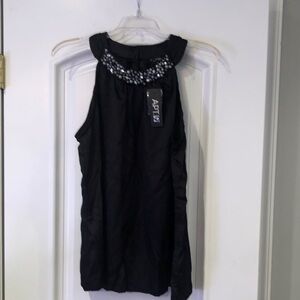 Kohl's Black Top with Beaded Accents